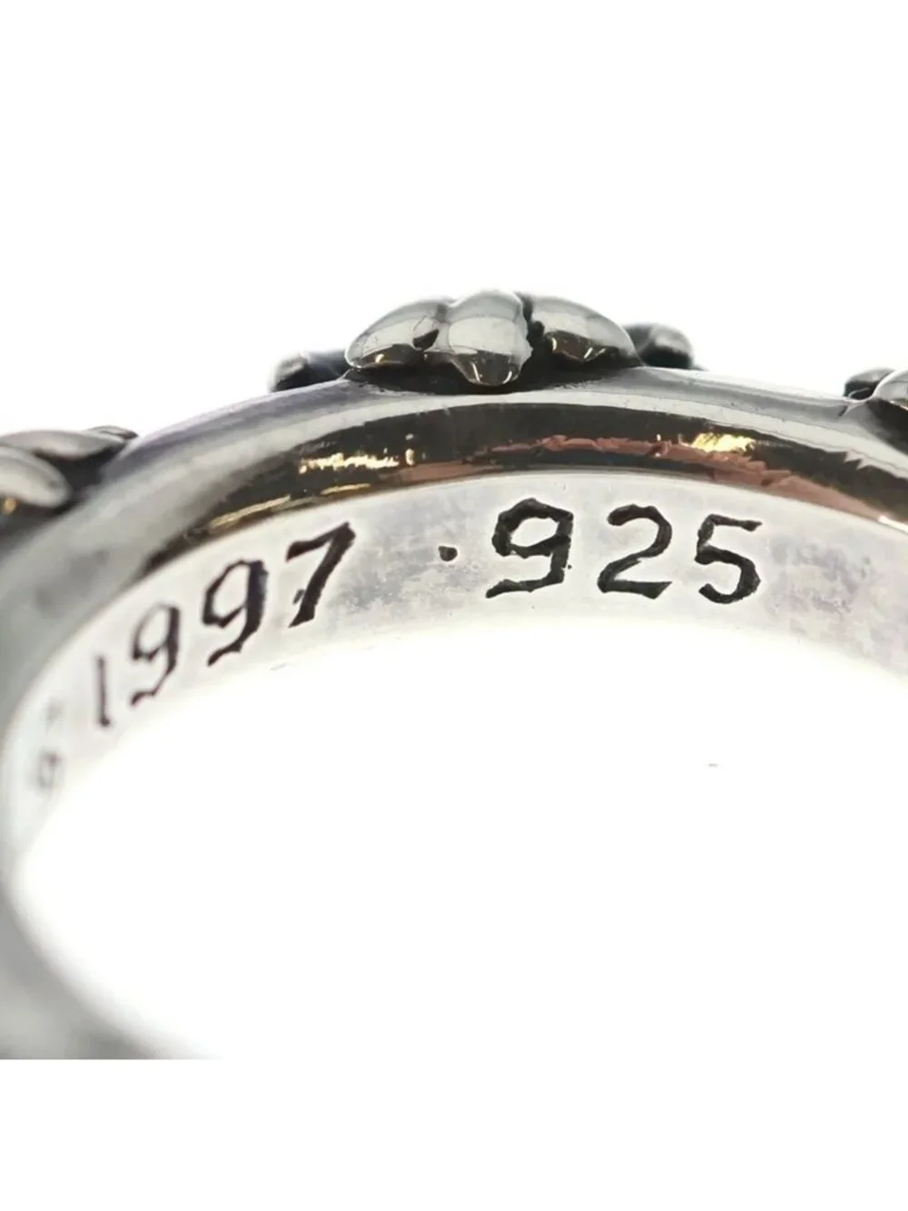 Chrome Hearts Cross Band a Dia Point Diamond Ring Silver